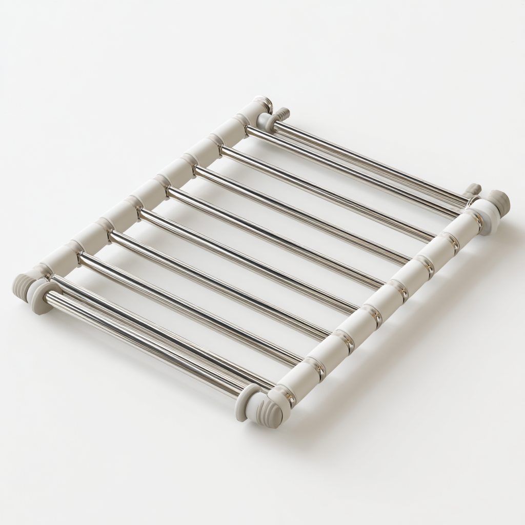 Fryzenta Roll-Up Dish Drying Rack - Stainless Steel & Grey