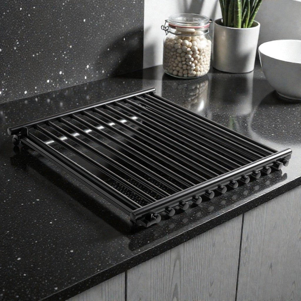 Fryzenta Full Black Roll-Up Dish Rack