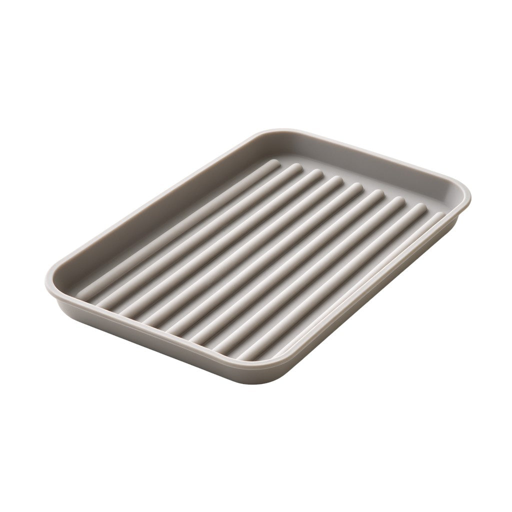 Fryzenta Silicone Dish Drying Mat - Ribbed Grey