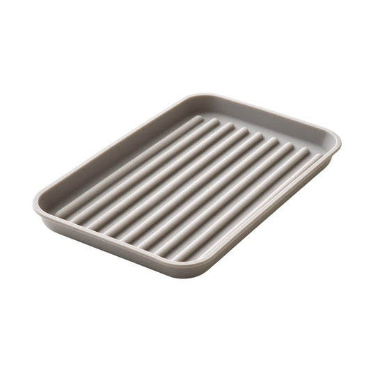 Fryzenta Silicone Dish Drying Mat - Ribbed Grey